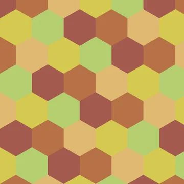 Hexagonal tile pattern with warm brown and beige colors in a seamless design 库存插图