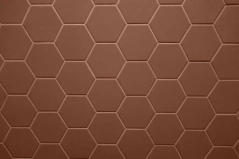 Hexagonal Tile Pattern in Warm Mocha Tone Stock Photos