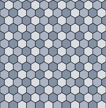 Hexagonal tiling or hexagonal tessellation, seamless tile in bluestone colors Stock Illustration