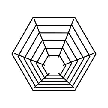 Hexagonal tunnel converging to a central point concept Stock Illustration