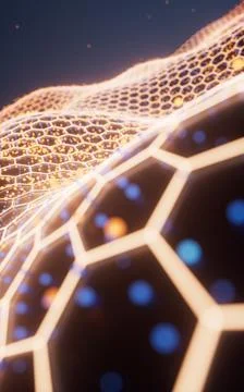 Hexagonal wave grid background, 3d rendering. 스톡 일러스트