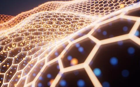 Hexagonal wave grid background, 3d rendering. Stock Illustration