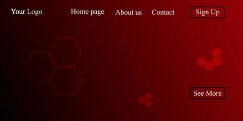 Hexagonal website landing page background. Template for websites or applicati Stock Illustration