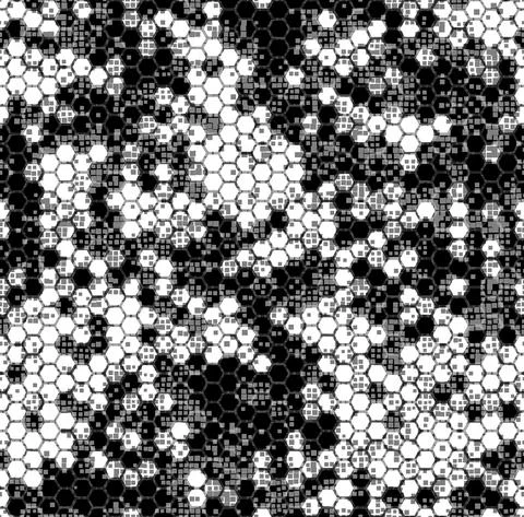Hexagonal white and black abstract geometric seamless pattern background Stock Illustration