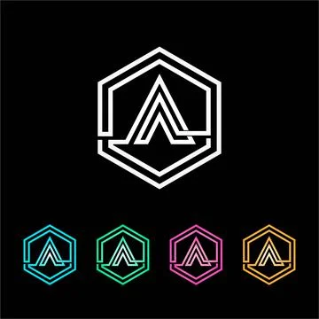 Hexagone letter A logo design creative logo Stock Illustration