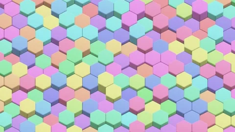 Hexagons 3D background, animated multicolor hexagon blocks Stock Footage 146265753