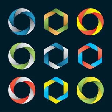 Hexagons and circles Stock Illustration