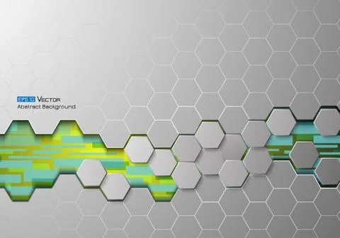 Hexagons and rectangles  Stock Illustration