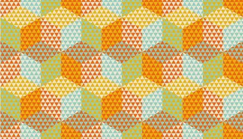 Hexagons and triangles geometric seamless pattern Illustrazione stock