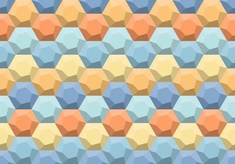 Hexagons and Triangles Seamless Pattern. Vector Geometric Abstract Background Stock Illustration