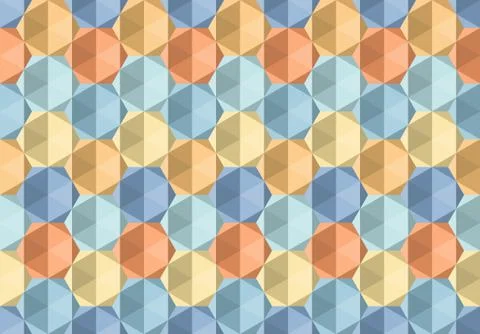 Hexagons and Triangles Seamless Pattern. Vector Geometric Abstract Background Stock Illustration