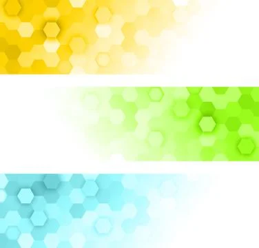 Hexagons banners Stock Illustration