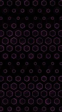 Hexagons on black background create a pattern filled with shapes Illustrazione stock
