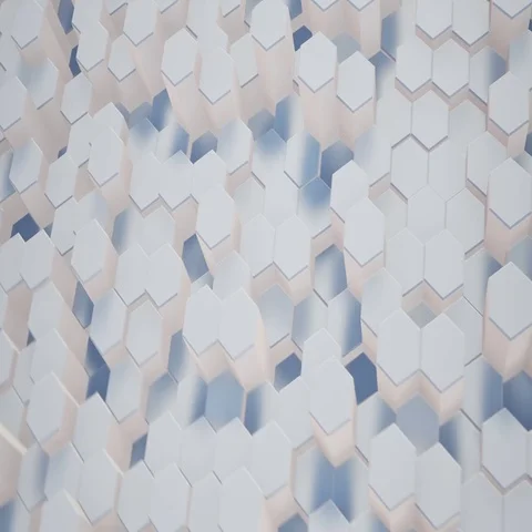 Hexagons Blocks Moving Up and Down 3d render Loop Full HD Stock Footage 69725437