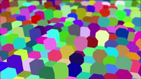Hexagons Blocks Moving Up and Down 3d render Loop Full HD Stock Footage 69728185