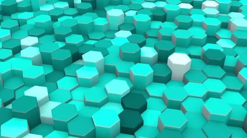 Hexagons Blocks Moving Up and Down 3d render Loop Full HD Stock Footage 69730479