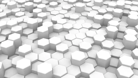 Hexagons Blocks Moving Up and Down 3d render Loop Full HD Stock Footage 69743554