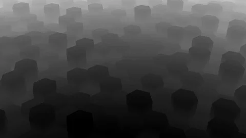 Hexagons Blocks Moving Up and Down 3d render Loop Full HD Stock Footage 69743868