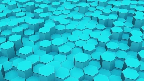 Hexagons Blocks Moving Up and Down 3d render Loop Full HD Video stock 69744685