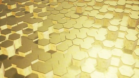 Hexagons Blocks Moving Up and Down 3d render Loop Full HD Stock Footage 69744700