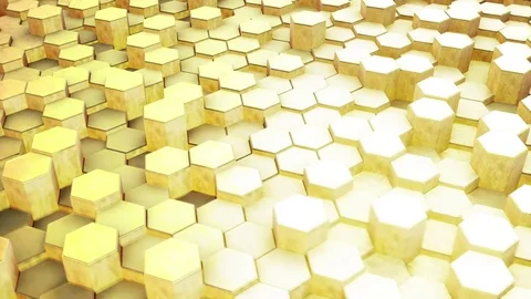 Hexagons Blocks Moving Up and Down 3d render Loop Full HD Stock Footage 69747605