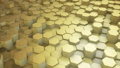 Hexagons Blocks Moving Up and Down 3d render Loop Full HD Stock Footage 69748001