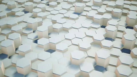 Hexagons Blocks Moving Up and Down 3d render Loop Full HD Stock Footage 69752636