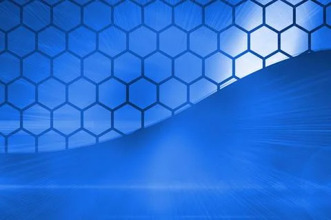 Hexagons on blue background Stock Illustration