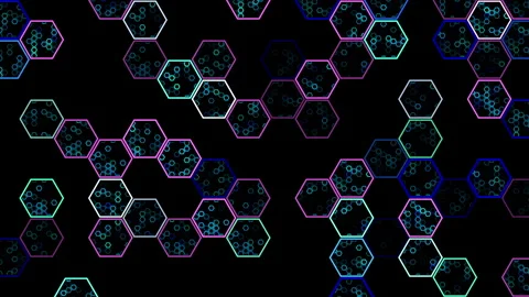 Hexagons colorful background. Seamless loop Stock Footage 262946878