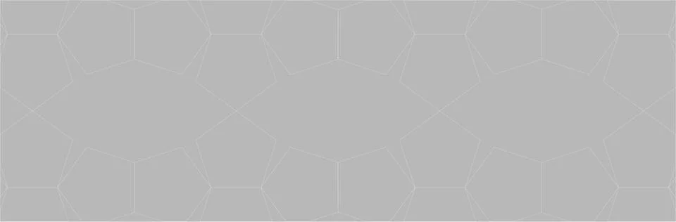 Hexagons connected in a geometric sequence as a background in a panoramic view. Stock Illustration