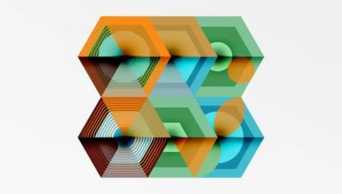 Hexagons design geometric abstract background Illustrazione stock