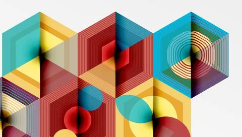 Hexagons design geometric abstract background Illustrazione stock