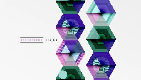 Hexagons design geometric abstract background Illustrazione stock