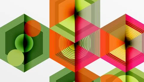 Hexagons design geometric abstract background Illustrazione stock