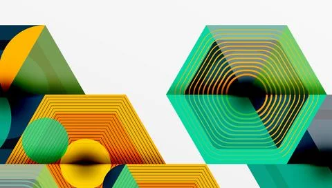Hexagons design geometric abstract background Illustrazione stock