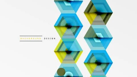 Hexagons design geometric abstract background Illustrazione stock
