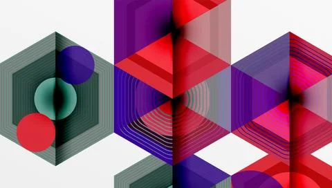 Hexagons design geometric abstract background Illustrazione stock