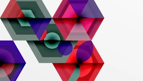 Hexagons design geometric abstract background Illustrazione stock