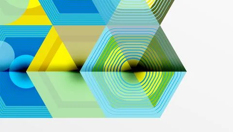 Hexagons design geometric abstract background Stock Illustration