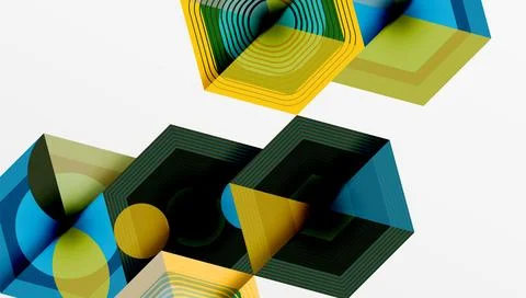 Hexagons design geometric abstract background Ilustración de archivo