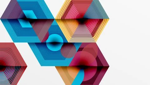 Hexagons design geometric abstract background Stock Illustration
