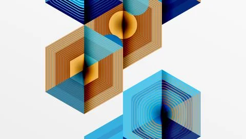 Hexagons design geometric abstract background Stock Illustration