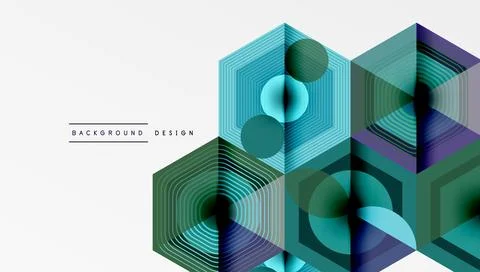 Hexagons design geometric abstract background Ilustración de archivo