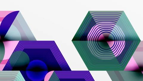 Hexagons design geometric abstract background Ilustración de archivo