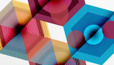 Hexagons design geometric abstract background Stock Illustration