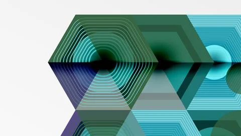 Hexagons design geometric abstract background Stock Illustration