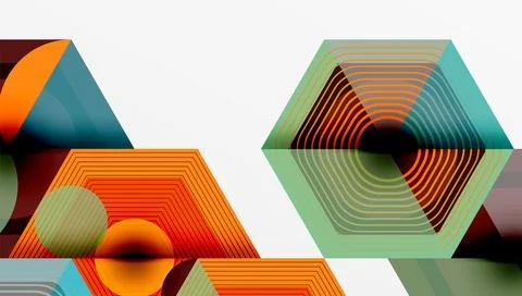 Hexagons design geometric abstract background Ilustración de archivo
