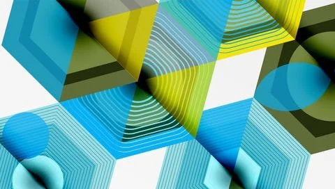 Hexagons design geometric abstract background Ilustración de archivo