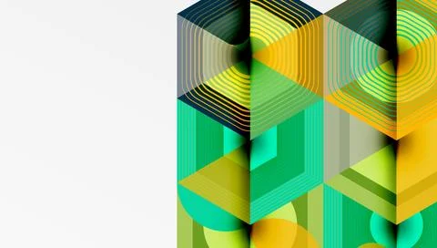 Hexagons design geometric abstract background Stock Illustration