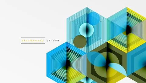 Hexagons design geometric abstract background 스톡 일러스트